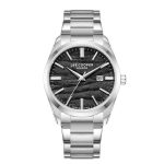 Ανδρικό ρολόι Lee Cooper LC08231.350 με ασημί μπρασελέ και μαύρο καντράν