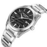 Ανδρικό ρολόι Lee Cooper LC08231.350 με ασημί μπρασελέ και μαύρο καντράν