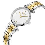 Γυναικείο ρολόι Lee Cooper LC08244.230 με δίχρωμο μπρασελέ και ασημί καντράν