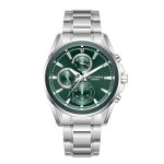 Ανδρικό ρολόι Lee Cooper LC08249.370 με ασημί μπρασελέ και πράσινο καντράν