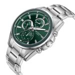 Ανδρικό ρολόι Lee Cooper LC08249.370 με ασημί μπρασελέ και πράσινο καντράν