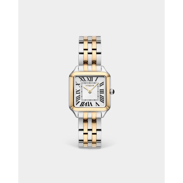 Γυναικείο ρολόι VOGUE VICTORIA 2020615361 με δίχρωμο μπρασελέ και λευκό καντράν