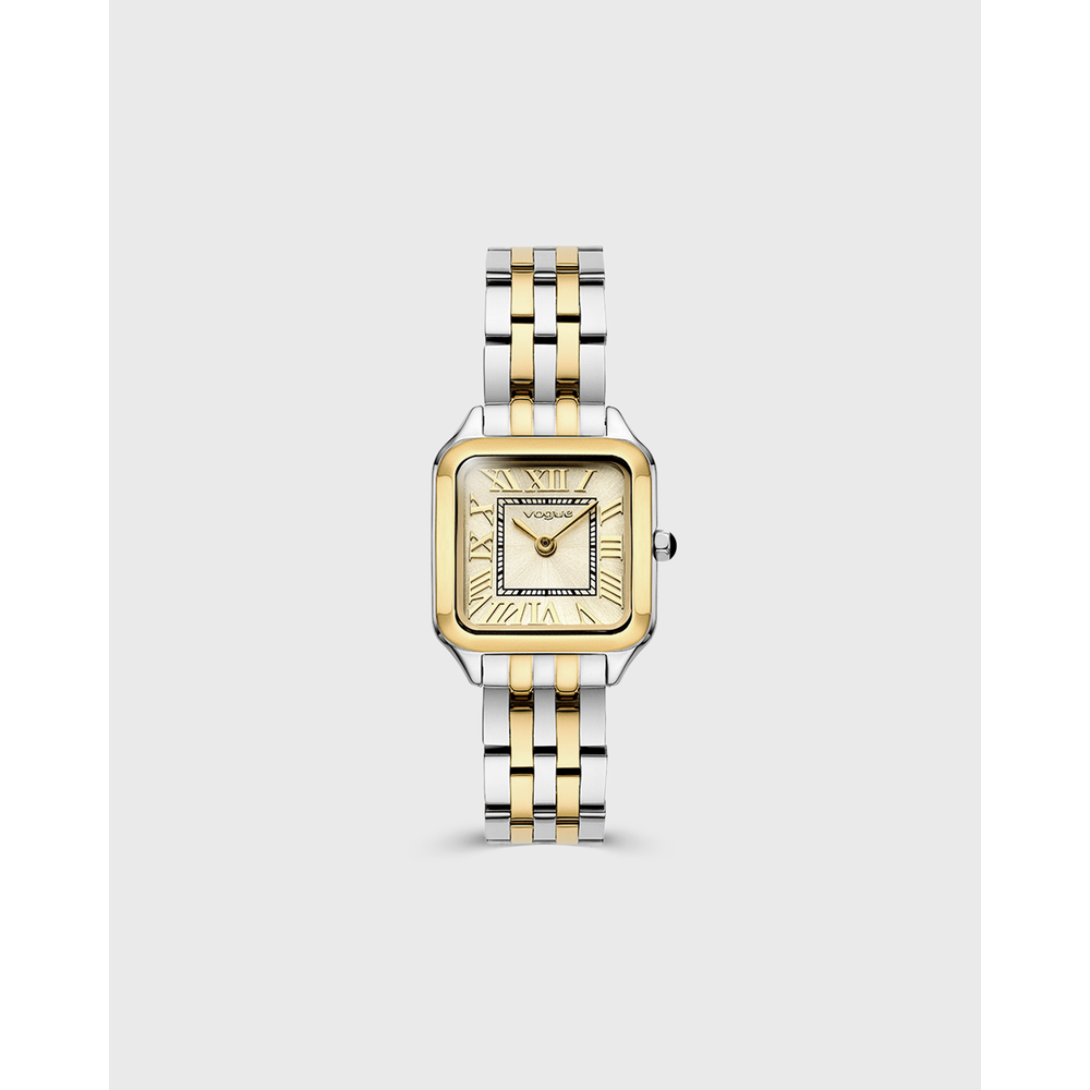 sandrou_2020615661 Γυναικείο ρολόι VOGUE VICTORIA MINI 2020615661 με δίχρωμο μπρασελέ και σαμπανί καντράν