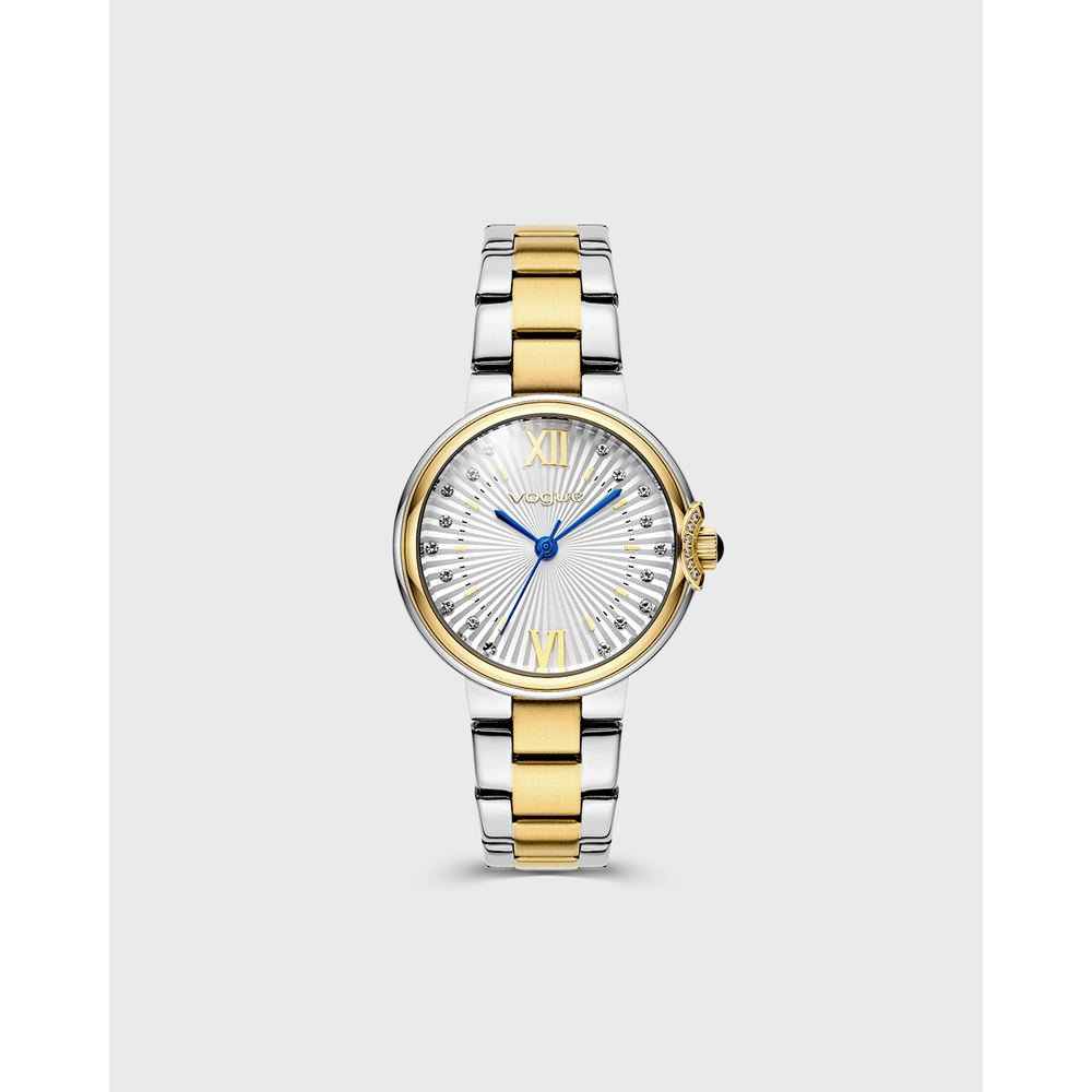 sandrou_2020616061 Γυναικείο ρολόι VOGUE CARMEN MINI 2020616061 με δίχρωμο μπρασελέ και ασημί καντράν
