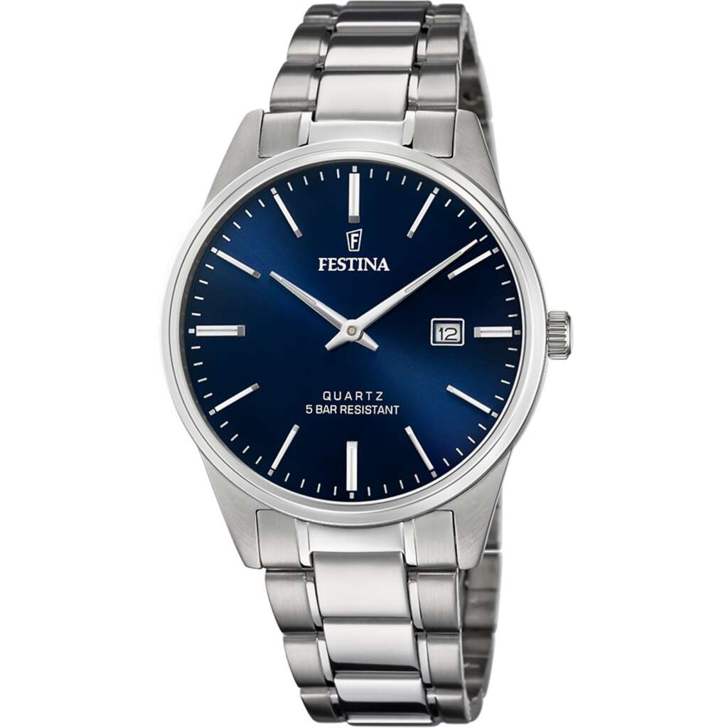 Ρολόι Festina F20511/3 από ανοξείδωτο ατσάλι με μπλε καντράν