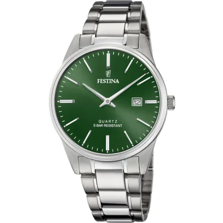 Ρολόι Festina F20511/5 από ανοξείδωτο ατσάλι με πράσινο καντράν