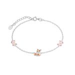 Ασημένιο βραχιόλι Marea με σχέδιο ελαφάκι και πεταλούδες