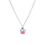 Ασημένιο 925 κολιέ Marea με σχέδιο χρωματιστό cupcake