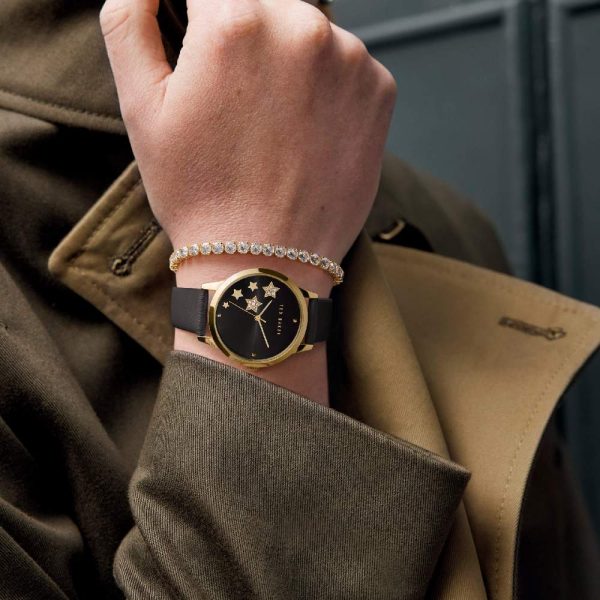 Ρολόι Ted Baker BKGFW2217 Fitzrovia Classic Chic δερμάτινο λουράκι και μαύρο καντράν