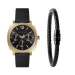 Ρολόι ανδρικό Ted Baker BKGFW2222 Caine Urban δερμάτινο λουράκι και μαύρο καντράν