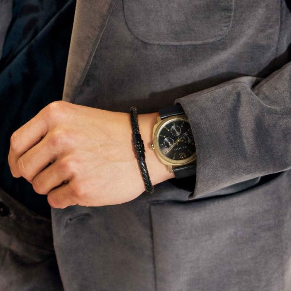 Ρολόι ανδρικό Ted Baker BKGFW2222 Caine Urban δερμάτινο λουράκι και μαύρο καντράν