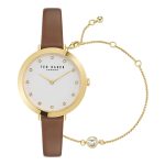 Ρολόι Ted Baker BKGFW2303 Ammy δερμάτινο λουράκι και λευκό καντράν