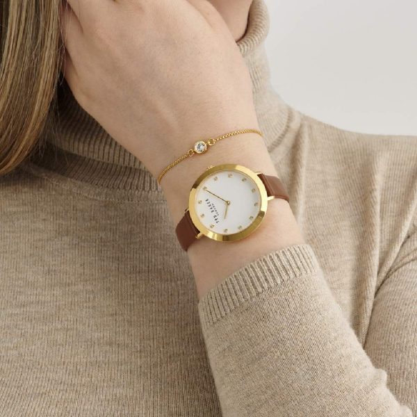 Ρολόι Ted Baker BKGFW2303 Ammy δερμάτινο λουράκι και λευκό καντράν