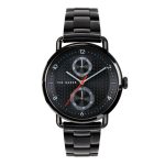 Ρολόι ανδρικό Ted Baker BKPBXF010 Brixam ανοξείδωτο ατσάλι μαύρο και μαύρο καντράν