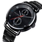 Ρολόι ανδρικό Ted Baker BKPBXF010 Brixam ανοξείδωτο ατσάλι μαύρο και μαύρο καντράν