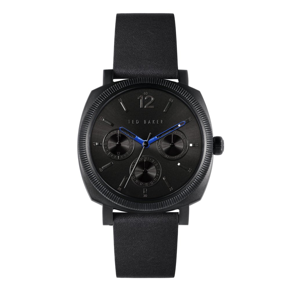 BKPCNF101 Ρολόι ανδρικό Ted Baker BKPCNF101 Caine δερμάτινο λουράκι και μαύρο καντράν