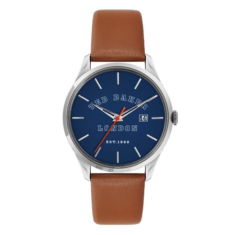 BKPLTF207 Ρολόι ανδρικό Ted Baker BKPLTF207 Leytonn δερμάτινο λουράκι και μπλε καντράν