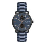 Ρολόι ανδρικό Ted Baker BKPOLS303 Oliver ανοξείδωτο ατσάλι μπλε και μπλε καντράν