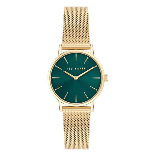 Ρολόι Ted Baker BKPSTF411 Staciie χρυσό μπρασελέ και πράσινο καντράν