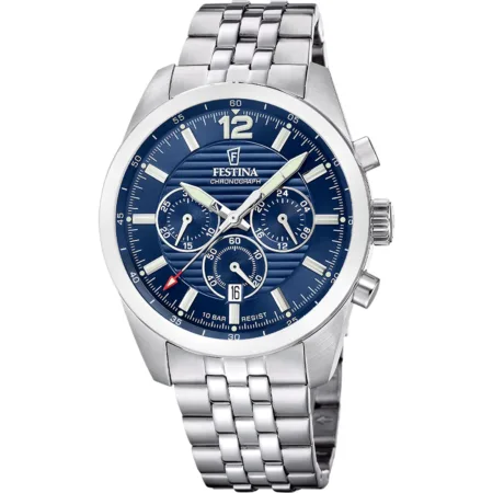 Ρολόι Festina F20742/1 από ανοξείδωτο ατσάλι με μπλε καντράν