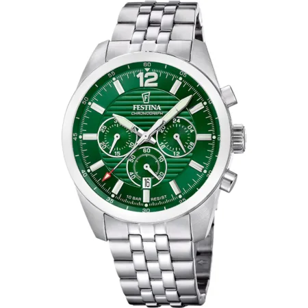 Ρολόι Festina F20742/2 από ανοξείδωτο ατσάλι με πράσινο καντράν