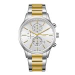 Ανδρικό ρολόι Lee Cooper LC08042.230 με δίχρωμο μπρασελέ και λευκό καντράν