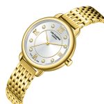 Γυναικείο ρολόι Lee Cooper LC08287.130 με χρυσό μπρασελέ και ασημί καντράν