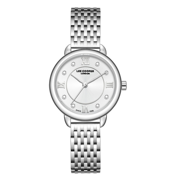 Γυναικείο ρολόι Lee Cooper LC08287.330 με ασημί μπρασελέ και ασημί καντράν