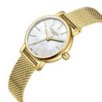 Γυναικείο ρολόι Lee Cooper LC08292.120 με χρυσό μπρασελέ και λευκό φίλντισι καντράν