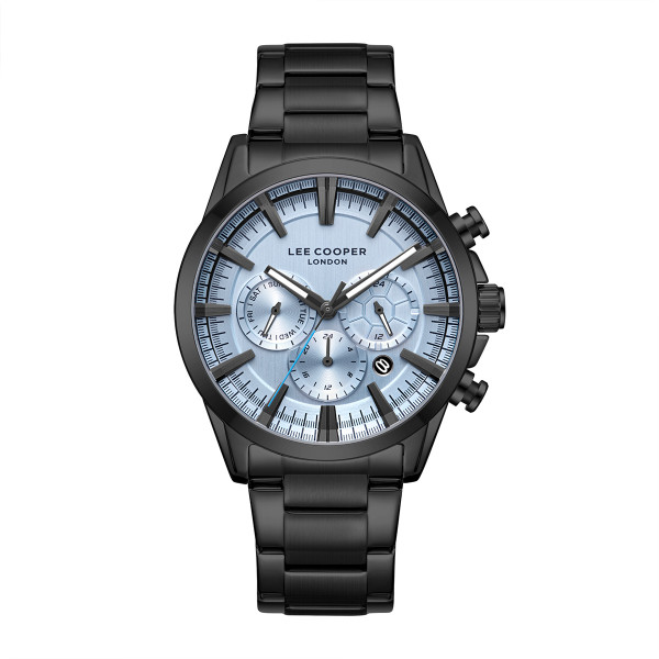 Ανδρικό ρολόι Lee Cooper LC08305.600 με ανθρακί μπρασελέ και μπλε καντράν