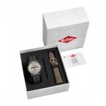 Ανδρικό ρολόι Lee Cooper LC08318.060 με ανθρακί μπρασελέ και καφέ καντράν