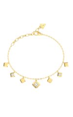 GUESS STEEL ACE OF DIAMONDS JUBB06179JWYGL Βραχιόλι Χρυσό Με Κρεμαστά Με Πέτρες