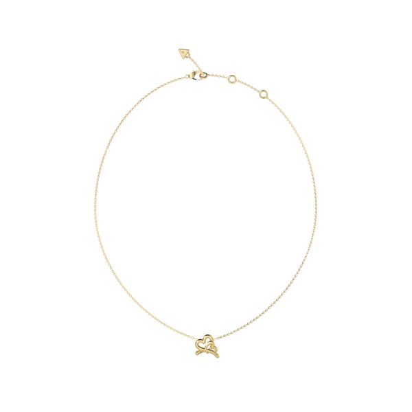 GUESS STEEL LOVE BITES JUBN06056JWYGT/U Κολιέ Χρυσό Με Καρδιές