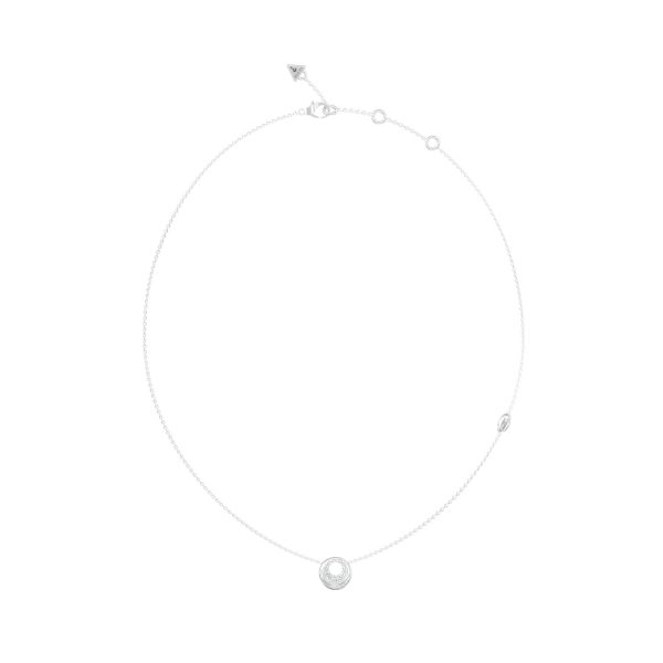 GUESS STEEL MOON DROPS JUBN06245JWRHT/U Κολιέ Ασημένιο Με Σχέδιο Με Πέτρες