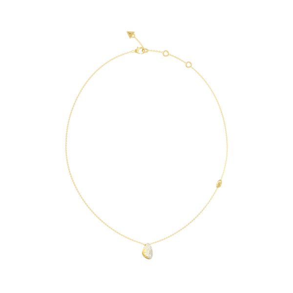 GUESS STEEL MOON DROPS JUBN06252JWYGT/U Κολιέ Χρυσό Με Βότσαλο Με Πέτρες
