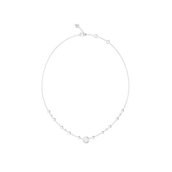 GUESS STEEL SPARKS JUBN06283JWRHT/U Κολιέ Ασημένιο Με Σχέδιο Με Πέτρες