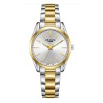 Γυναικείο ρολόι Lee Cooper LC08356.230 με δίχρωμο μπρασελέ και ασημί καντράν