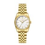 Γυναικείο ρολόι Lee Cooper LC08303.120 με χρυσό μπρασελέ και φίλντισι καντράν