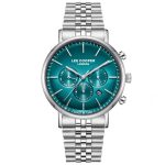 Ανδρικό ρολόι Lee Cooper LC08372.391 με ασημί μπρασελέ και μπλε καντράν