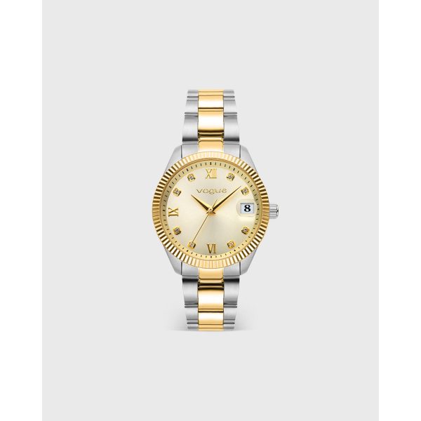 Γυναικείο ρολόι VOGUE REINA MEDIUM 2020614262 με δίχρωμο μπρασελέ και σαμπανί καντράν