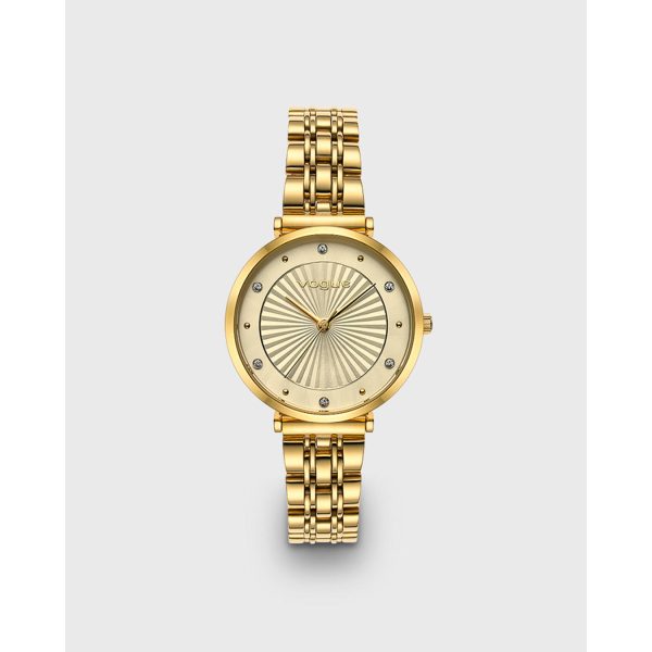 Γυναικείο ρολόι Vogue New Bliss 2020815342 με χρυσό μπρασελέ και σαμπανί καντράν