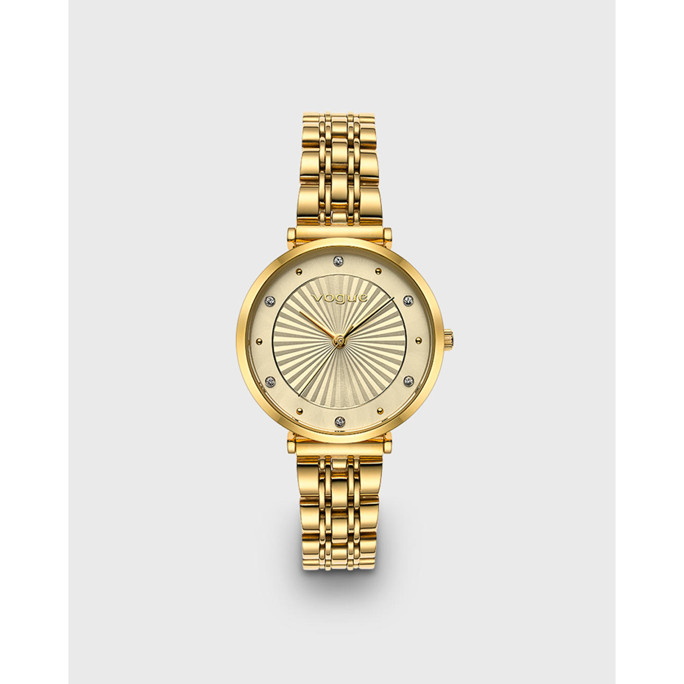 2020815342 Γυναικείο ρολόι Vogue New Bliss 2020815342 με χρυσό μπρασελέ και σαμπανί καντράν