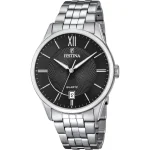 Ρολόι Festina F20425/3 από ανοξείδωτο ατσάλι με ημερομηνία και μαύρο καντράν