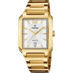Ρολόι Festina F20678/2 από ανοξείδωτο ατσάλι σε χρυσό χρώμα και λευκό καντράν