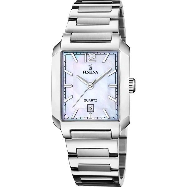 Γυναικείο ρολόι Festina F20679/2 με λευκό μπρασελέ και λευκό φίλντισι καντράν