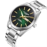 Ανδρικό ρολόι Lee Cooper LC08340.370 με ασημί μπρασελέ και πράσινο καντράν