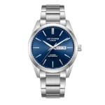 Ανδρικό ρολόι Lee Cooper LC08340.390 με ασημί μπρασελέ και μπλε καντράν