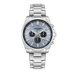 Ανδρικό ρολόι Lee Cooper LC08355.300 με ασημί μπρασελέ και σιέλ καντράν