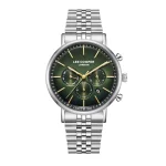 Ανδρικό ρολόι Lee Cooper LC08372.370 με ασημί μπρασελέ και πράσινο καντράν