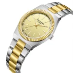 Γυναικείο ρολόι Lee Cooper LC08375.210 με δίχρωμο μπρασελέ και χρυσό καντράν